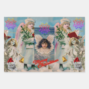 CHRISTMAS ANGELS Wrapping Paper Sheet Set van 3