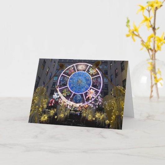 Christmas Angels & Zodiac Wheel, Verenigde Staten  Kaart (Gele Bloem)