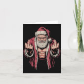 Christmas Angry Santa Middle Finger Sarcastic Xmas Kaart (Voorkant)