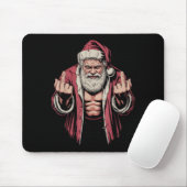 Christmas Angry Santa Middle Finger Sarcastic Xmas Muismat (Met muis)