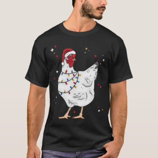 Christmas Animal Chicken Xmas Farmer T-shirt
