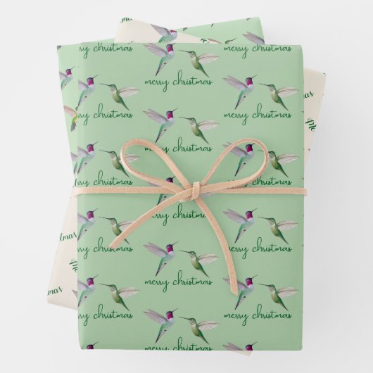 Christmas Anna'sHummingbird Inpakpapier Vel (In situ)