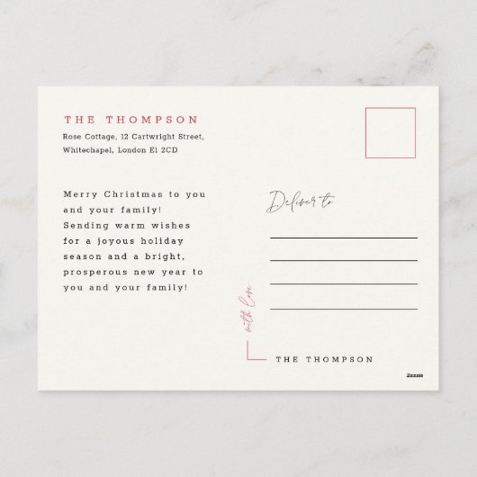 Christmas Arch Geometric Photo Holiday Postcard Feestdagenkaart (Achterkant)