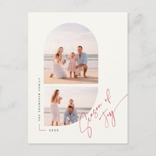 Christmas Arch Geometric Photo Holiday Postcard Feestdagenkaart (Voorkant)