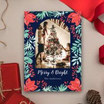 Christmas Arch Photo Blue Botanical Floral 