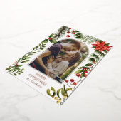 Christmas Arch Waterverf Botanische bessen Folie Feestdagenkaart (Gedraaid)