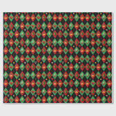 Christmas Argyle Diamond Pattern Cadeaupapier (Vlak)