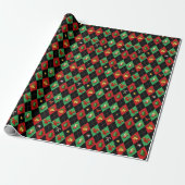 Christmas Argyle Diamond Pattern Cadeaupapier (Uitgerold)