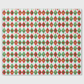 Christmas Argyle Diamond Pattern Cadeaupapier (Vlak)