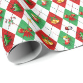 Christmas Argyle Diamond Pattern Cadeaupapier (Rol Hoek)