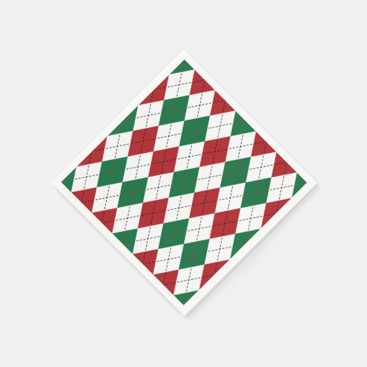 Christmas Argyle Pattern Napkins Servet (Hoek)