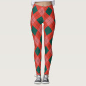 Christmas Argyle Plaid Leggings for Women (Voorkant)