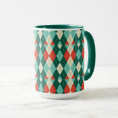Christmas Argyle - Retro Style Mok (Voorkant rechts)
