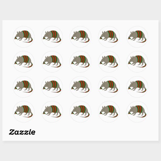 Christmas Armadillo Stickers (Vel)
