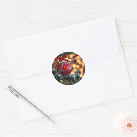 Christmas art ronde sticker (Envelop)