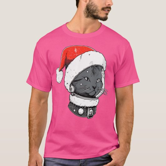 Christmas Astronaut Cat Trippy Edm Winter Rave T-shirt (Voorkant)