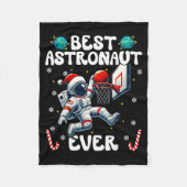 Christmas Astronaut Ever Santa Hat Snowflakes Cand Fleece Deken (Voorkant)
