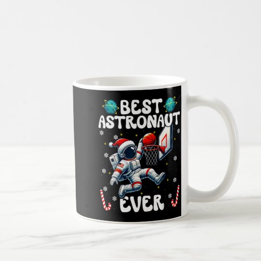 Christmas Astronaut Ever Santa Hat Snowflakes Cand Koffiemok (Rechts)