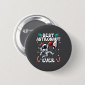 Christmas Astronaut Ever Santa Hat Snowflakes Cand Ronde Button 5,7 Cm (Voorkant /achterkant)