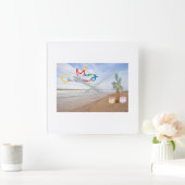 **CHRISTMAS AT THE BEACH** CLOCK VIERKANTE KLOK (Huis)