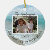 Christmas at the Beach Ornament Family Photo (Voorkant)