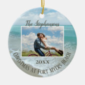 Christmas at the Beach Ornament Family Photo (Voorkant)