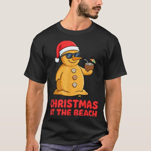 Christmas At The Beach Shirt Funny Sandman Trocal (Voorkant)