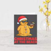 Christmas At The Beach Shirt Funny Sandman Trocal  Kaart (Gele Bloem)
