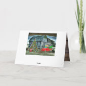 Christmas At The Farm Rustic Barn Feestdagen Kaart (Achterkant)