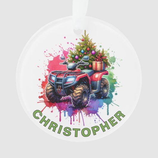 Christmas ATV Aangepaste naam Ornament (voorkant)