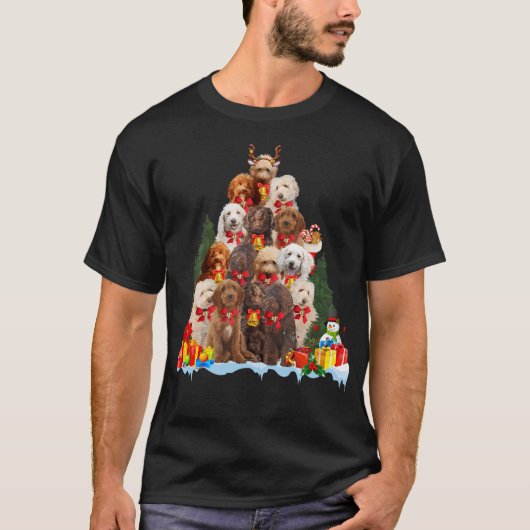 Christmas Australian Labradoodle kerstboomcadeaus T-shirt (Voorkant)