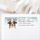 Christmas Australian Shepard Retour Adreslabels Etiket (Insitu)