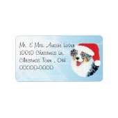 Christmas Australian Shepherd Adreslabel Etiket (Voorkant)