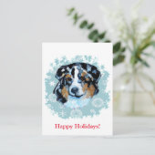 CHRISTMAS AUSTRALIAN SHEPHERD FEESTDAGENKAART (Staand voorkant)