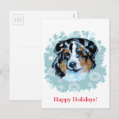 CHRISTMAS AUSTRALIAN SHEPHERD FEESTDAGENKAART (Voorkant / Achterkant)