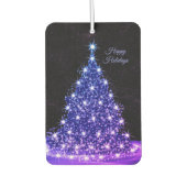 Christmas Auto Pink Blue Tree Winter Black Rustic Luchtverfrisser (Voorkant)