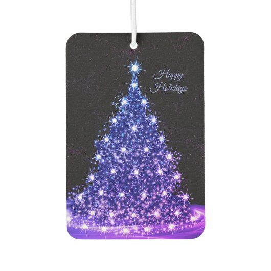 Christmas Auto Pink Blue Tree Winter Black Rustic Luchtverfrisser (Voorkant)