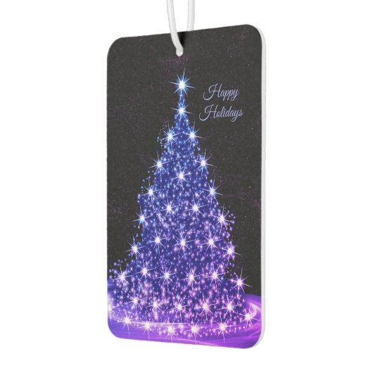 Christmas Auto Pink Blue Tree Winter Black Rustic Luchtverfrisser (Links)