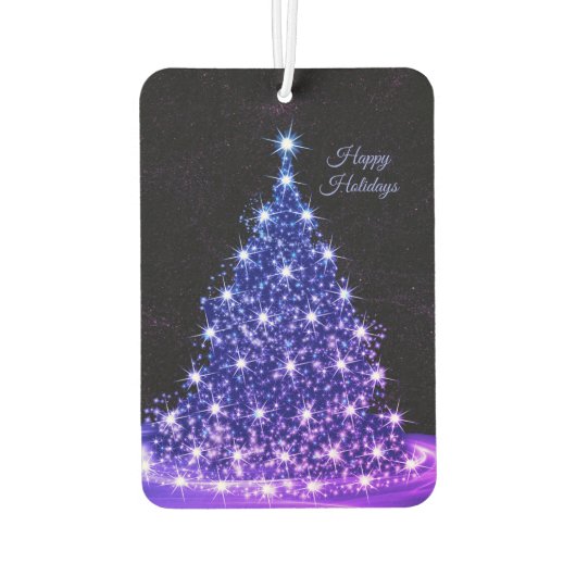 Christmas Auto Pink Blue Tree Winter Black Rustic Luchtverfrisser (Achterkant)