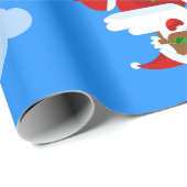 Christmas Aviator Vliegtuigpiloot Black Santa Clou Cadeaupapier (Rol Hoek)