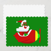 Christmas Aviator Vliegtuigpiloot Black Santa Kaart (Voorkant / Achterkant)