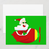 Christmas Aviator Vliegtuigpiloot Santa Claus Grap Kaart (Voorkant / Achterkant)