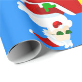 Christmas Aviator Vliegtuigpiloot Santa Clouds Cadeaupapier (Rol Hoek)