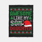Christmas Awesome Like My Daughter Santa Hat Ugly  Fleece Deken (Voorkant)