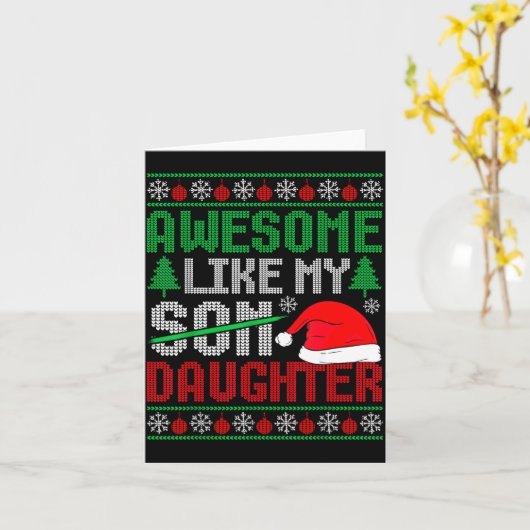Christmas Awesome Like My Daughter Santa Hat Ugly  Kaart (Gele Bloem)