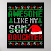 Christmas Awesome Like My Daughter Santa Hat Ugly Poster (Voorkant)