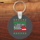 Christmas Awesome Like My Daughter Santa Hat Ugly  Sleutelhanger (Voorkant)