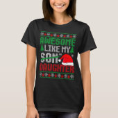 Christmas Awesome Like My Daughter Santa Hat Ugly  T-shirt (Voorkant)