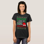 Christmas Awesome Like My Daughter Santa Hat Ugly  T-shirt (Voorkant volledig)