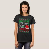 Christmas Awesome Like My Daughter Santa Hat Ugly  T-shirt (Voorkant volledig)